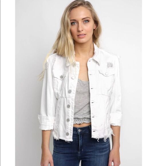 Blank NYC white ripped jean jacket - Picture 2 of 7